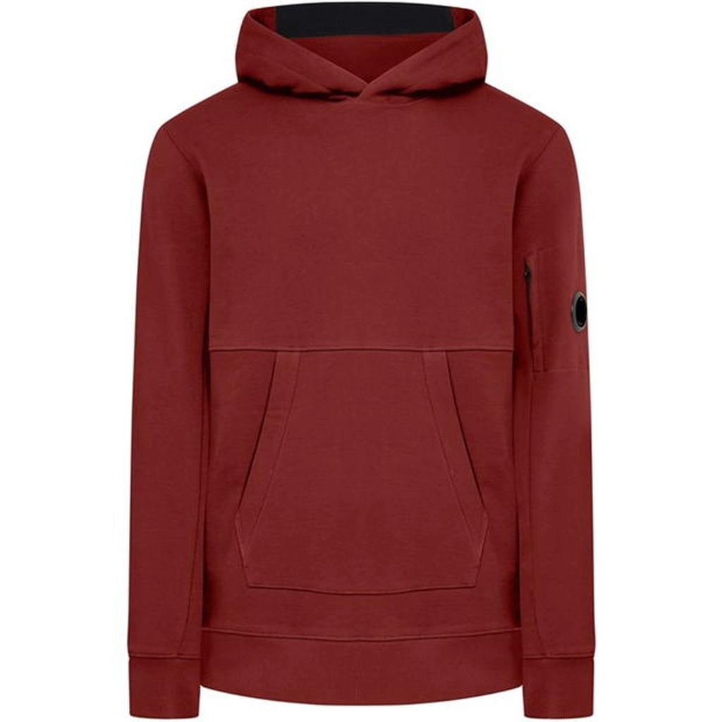 CP Company Diagonal Raised Fleece Hoodie - Red